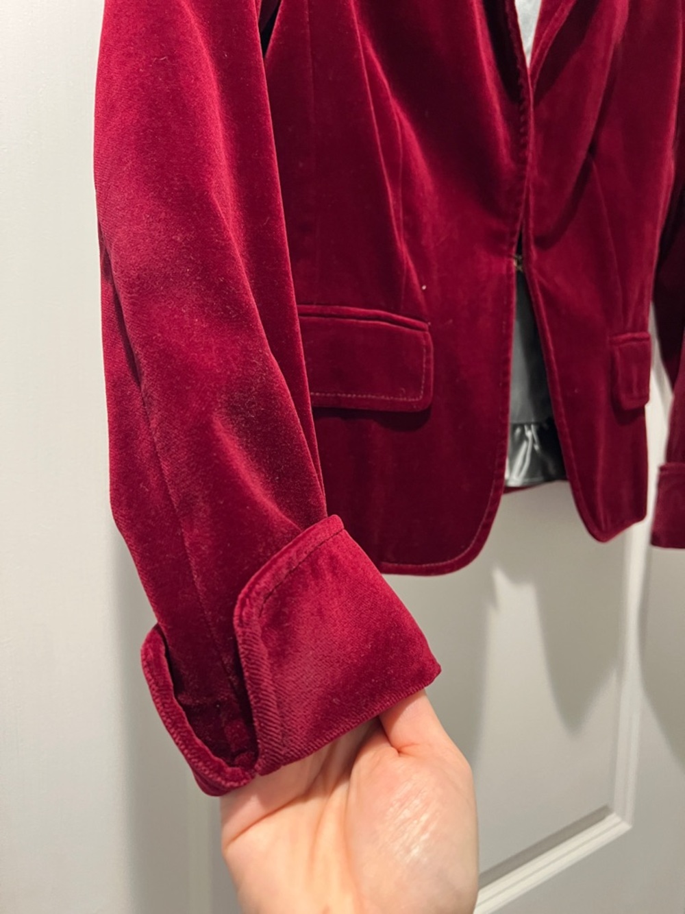 J.Crew Women's Velvet Blazer Jacket - Deep Burgundy - Picture 5 of 8